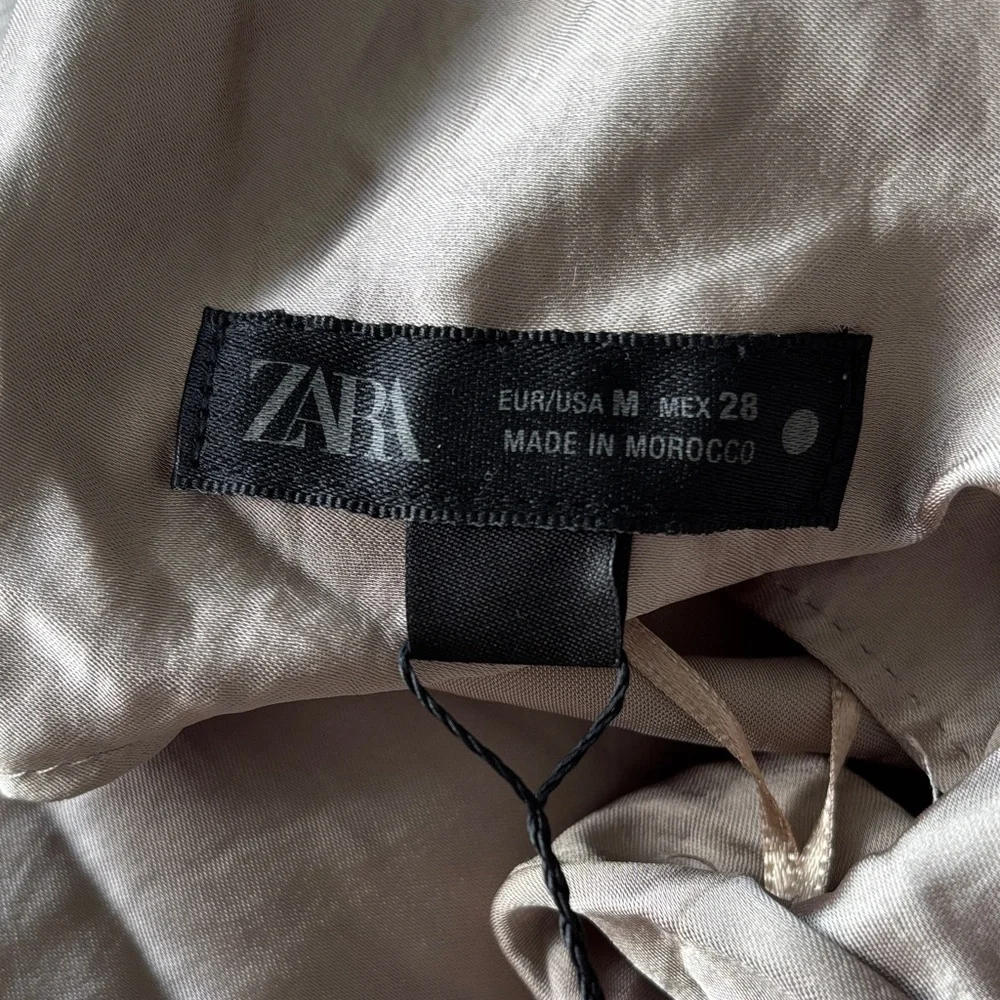 Zara Silver Bronze Satin Dress NWT carolyn bessette-kennedy - Picture 8 of 9